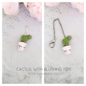 Cactus with Blushing Pot Charm