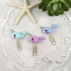 Pastel Narwhal Paperclip