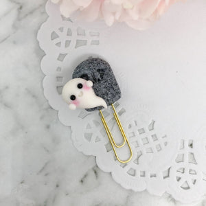 Ghost with Tombstone Paperclip